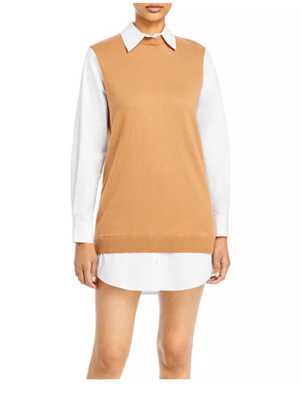 STAUD Fern Mixed Media Mini Dress